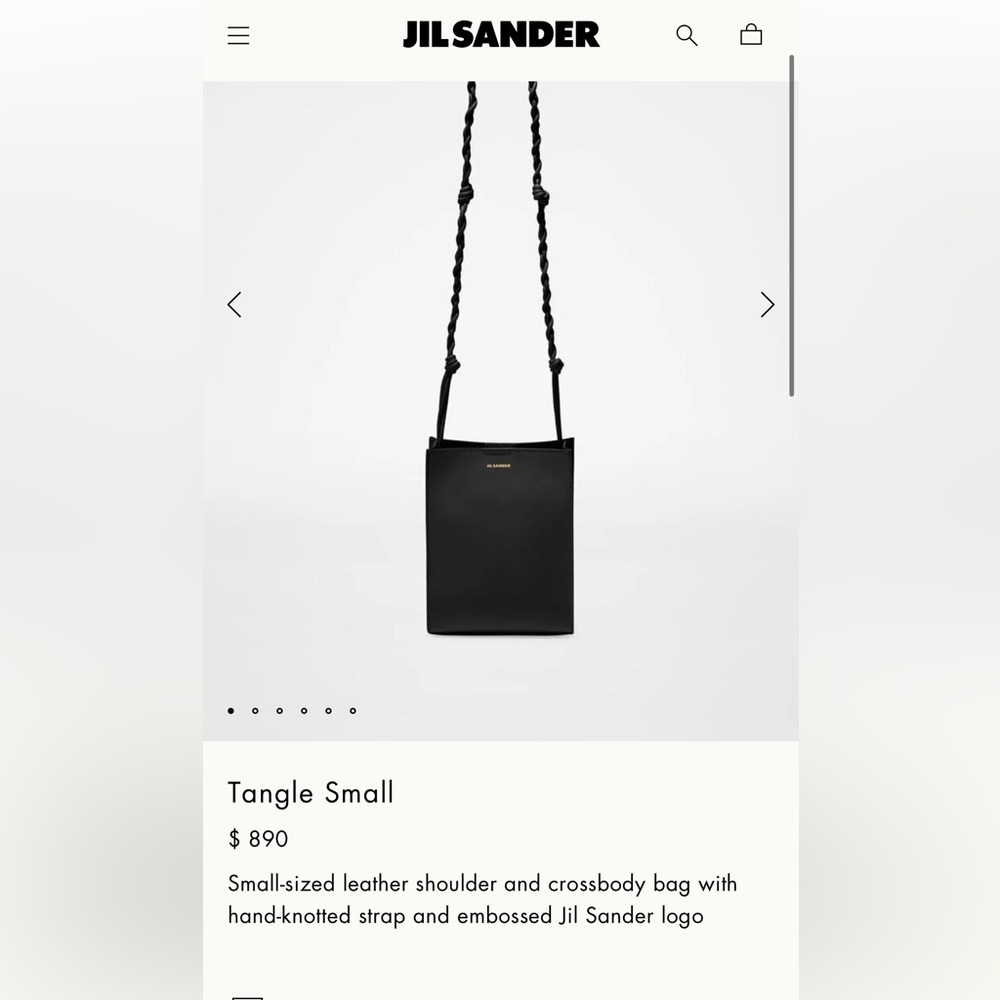 Jil Sander Small Tangle Bag Smooth Black Leather